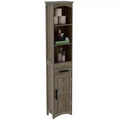 HOMCOM Farmhouse Narrow Bathroom Storage Cabinet with Recessed Drawer, Tall Slim Storage Cabinet with Barn Door