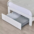 Cadre de lit rembourré VECELO pour enfants, lit double avec tiroir de rangement, lit plateforme avec tête de lit en forme de nuage, bleu