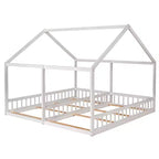 Lits plateformes de maison en bois Whisen Morden Design de taille double avec 2 lits partagés