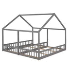 Lits plateformes de maison en bois Whisen Morden Design de taille double avec 2 lits partagés