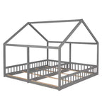 Lits plateformes de maison en bois Whisen Morden Design de taille double avec 2 lits partagés