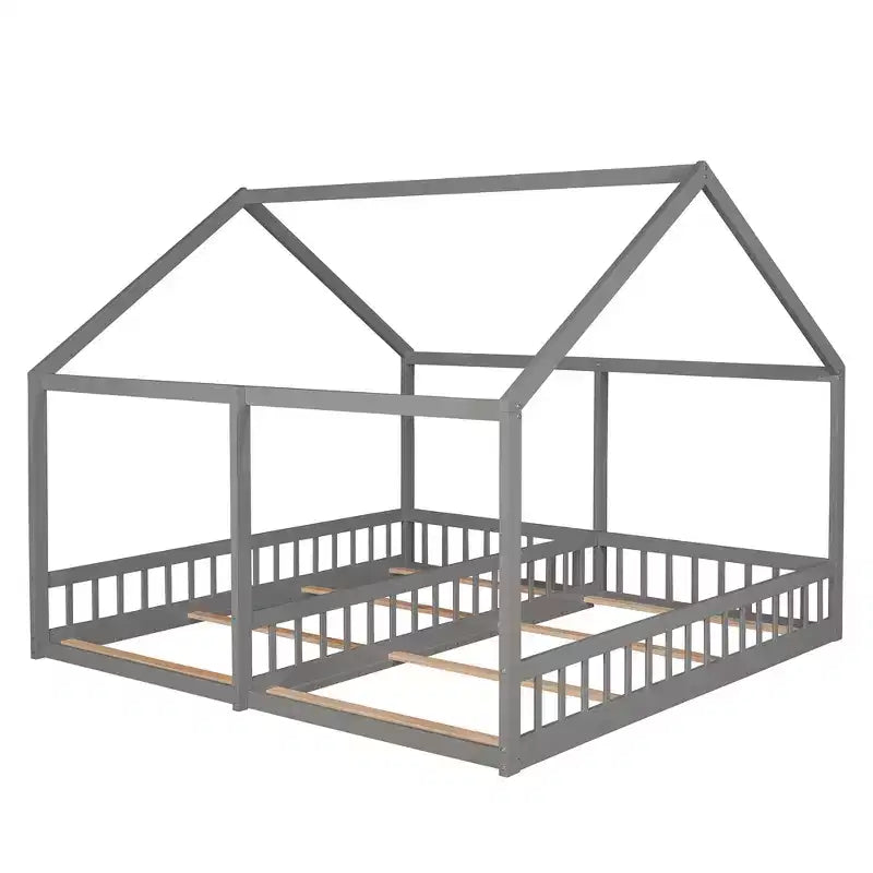 Lits plateformes de maison en bois Whisen Morden Design de taille double avec 2 lits partagés