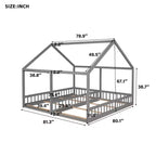 Lits plateformes de maison en bois Whisen Morden Design de taille double avec 2 lits partagés
