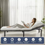 Cadre de lit motorisé ergonomique JIONJOY avec télécommande sans fil – Inclinaison indépendante de la tête/des pieds, moteur silencieux, idéal pour se détendre, travailler, lire et regarder la télévision