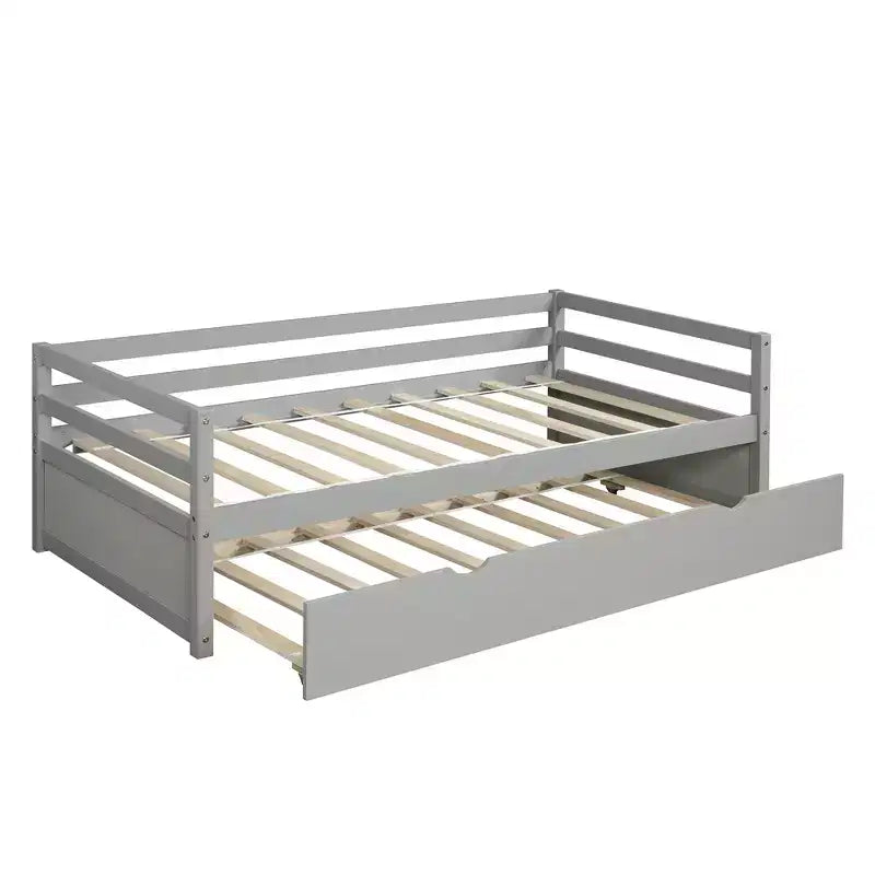 Lit de repos double en bois Whisen Modern Design avec lit gigogne, construction robuste