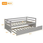 Lit de repos double en bois Whisen Modern Design avec lit gigogne, construction robuste