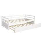 Lit de repos double en bois Whisen Modern Design avec lit gigogne, construction robuste
