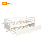 Lit de repos double en bois Whisen Modern Design avec lit gigogne, construction robuste