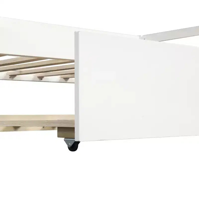 Lit de repos double en bois Whisen Modern Design avec lit gigogne, construction robuste