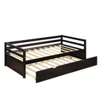 Lit de repos double en bois Whisen Modern Design avec lit gigogne, construction robuste