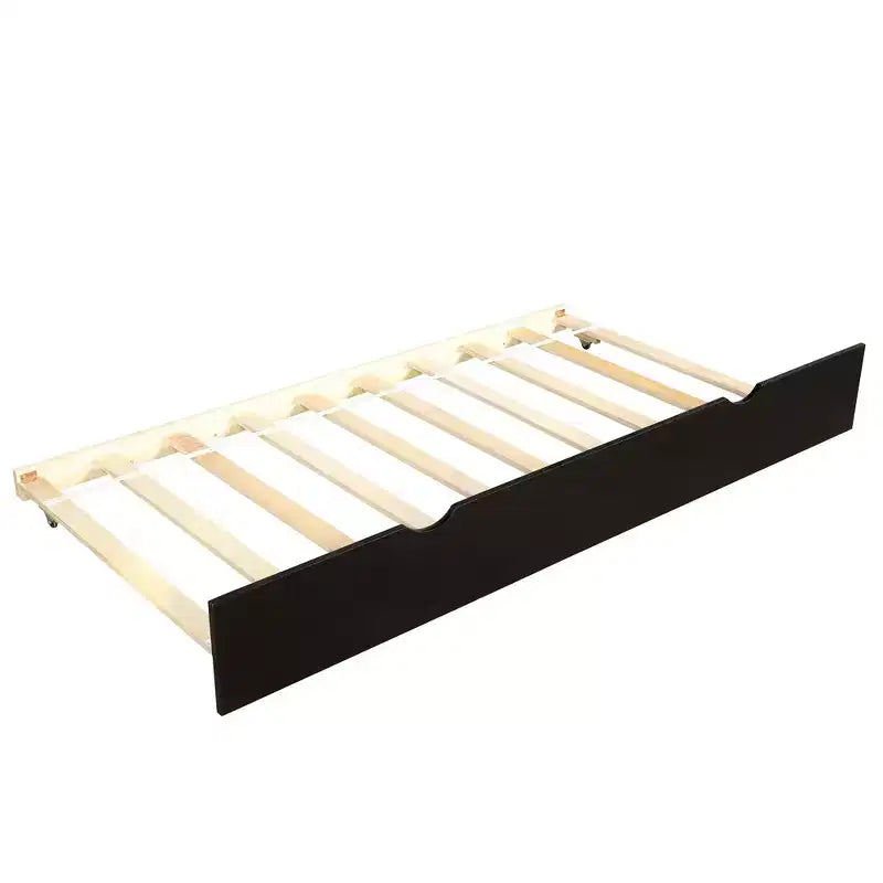 Lit de repos double en bois Whisen Modern Design avec lit gigogne, construction robuste