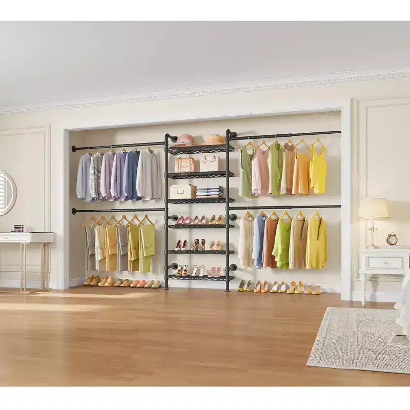 Timate S3X Système d'Organisation de Placard, Porte-Vêtements Extensible Mural, Portant à Vêtements Industriel, S'Adapte aux Espaces de 1,93 m à 2,82 m