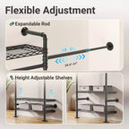 Timate S3X Système d'Organisation de Placard, Porte-Vêtements Extensible Mural, Portant à Vêtements Industriel, S'Adapte aux Espaces de 1,93 m à 2,82 m