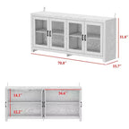 Famapy Meuble d'appoint blanc sophistiqué Meuble de rangement : Rangement élégant avec finition grain de bois riche