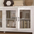Famapy Meuble d'appoint blanc sophistiqué Meuble de rangement : Rangement élégant avec finition grain de bois riche
