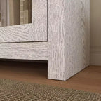 Famapy Meuble d'appoint blanc sophistiqué Meuble de rangement : Rangement élégant avec finition grain de bois riche