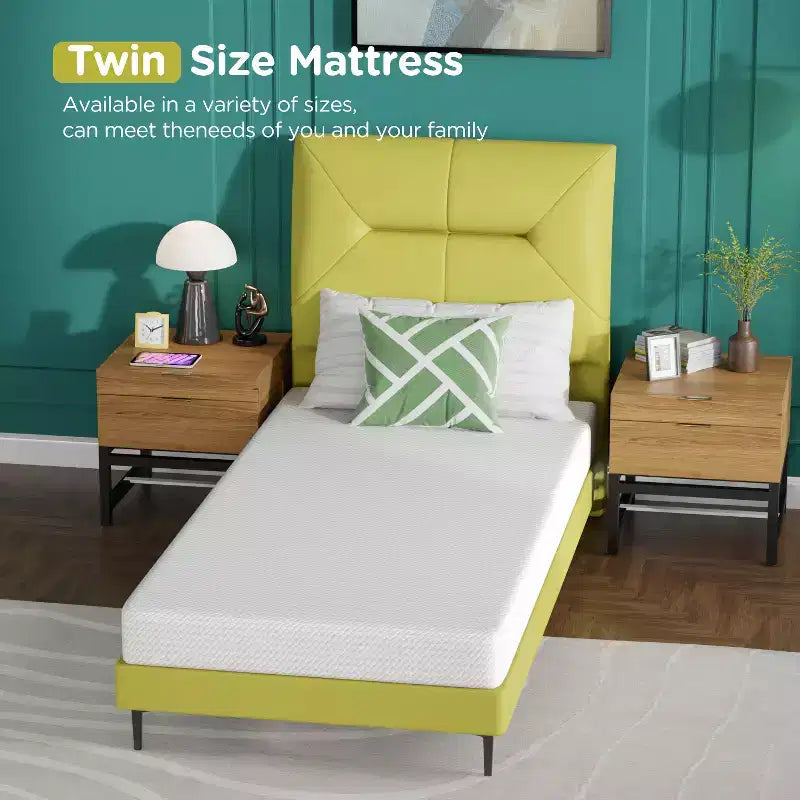 BestMassage Matelas en mousse à mémoire de forme et gel de 15,2 cm, fermeté moyenne, pour un sommeil frais et un soulagement de la pression, certifié CertiPUR-US
