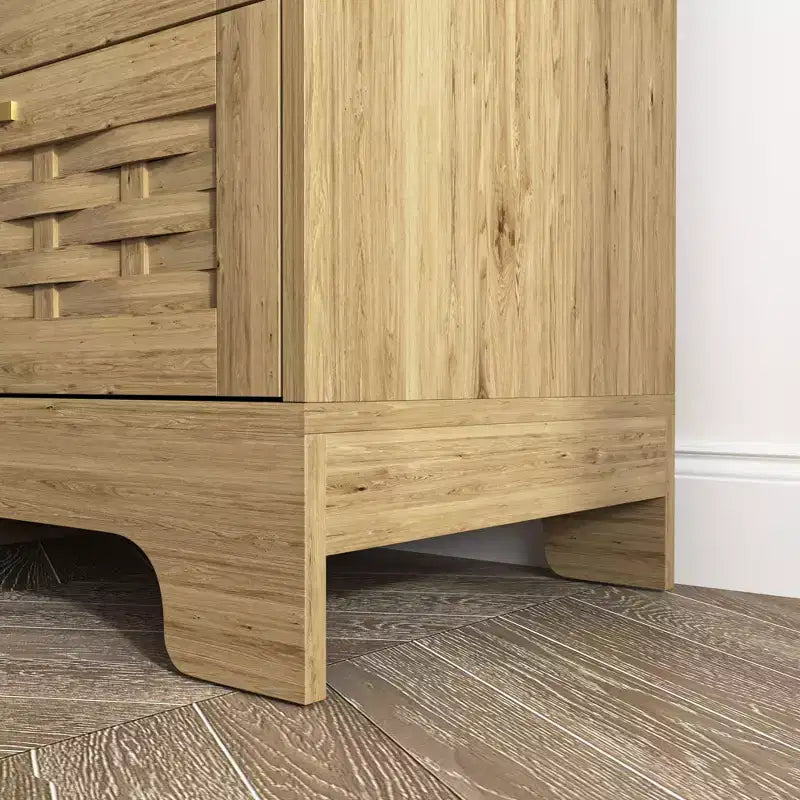 Commode horizontale/double GDFStudio Rosalind Farmhouse en bois de 47,24 po de large avec six tiroirs et poignées dorées