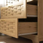 Commode verticale GDFStudio Katherine Farmhouse 41.34 H en bois avec quatre tiroirs et poignées dorées