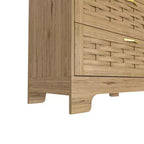 Commode verticale GDFStudio Katherine Farmhouse 41.34 H en bois avec quatre tiroirs et poignées dorées