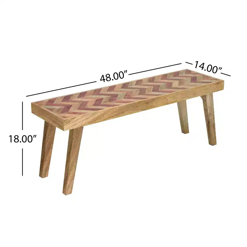 Banc de salle à manger bohème fait main Christopher Knight Home Katniss en bois de manguier