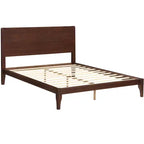 Cadre de lit plateforme en bambou pour lit double/grand lit/très grand lit avec lattes de support en bois, style moderne du milieu du siècle - ModernLuxe