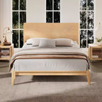 Cadre de lit plateforme en bambou pour lit double/grand lit/très grand lit avec lattes de support en bois, style moderne du milieu du siècle - ModernLuxe