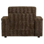 Chauffeuse surdimensionnée en fausse fourrure de lapin Whisen avec pouf de rangement et accoudoirs, canapé-lit rembourré avec porte-gobelets