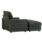 Chauffeuse surdimensionnée en fausse fourrure de lapin Whisen avec pouf de rangement et accoudoirs, canapé-lit rembourré avec porte-gobelets