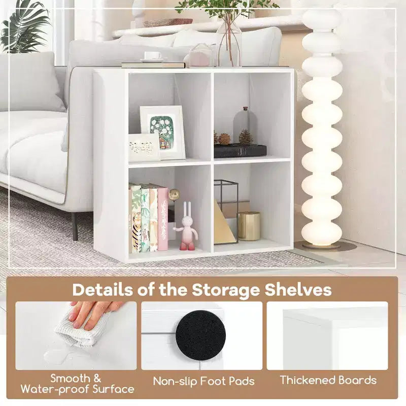 Costway Étagère Ouverte 4/6/8/9 Cases avec Kits Anti-basculement Meuble de Rangement Style Moderne pour Bureau