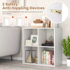 Costway Étagère Ouverte 4/6/8/9 Cases avec Kits Anti-basculement Meuble de Rangement Style Moderne pour Bureau