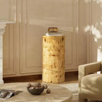 Jennifer Taylor Home Nebula 29,5 Table d'appoint avec pied d'accent en ronce, bois de ronce naturel chaud