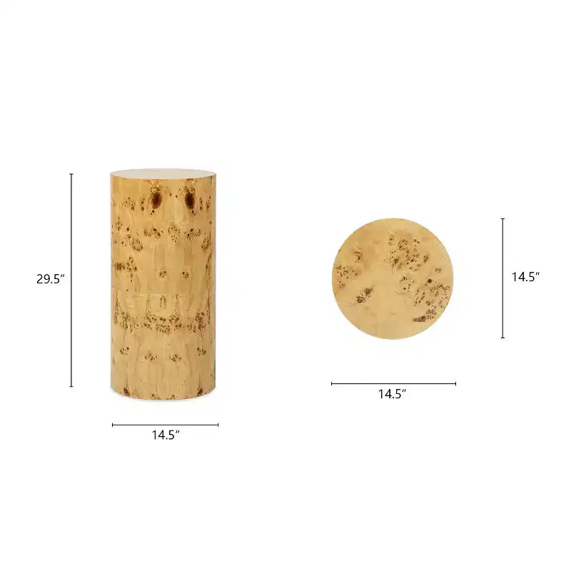Jennifer Taylor Home Nebula 29,5 Table d'appoint avec pied d'accent en ronce, bois de ronce naturel chaud