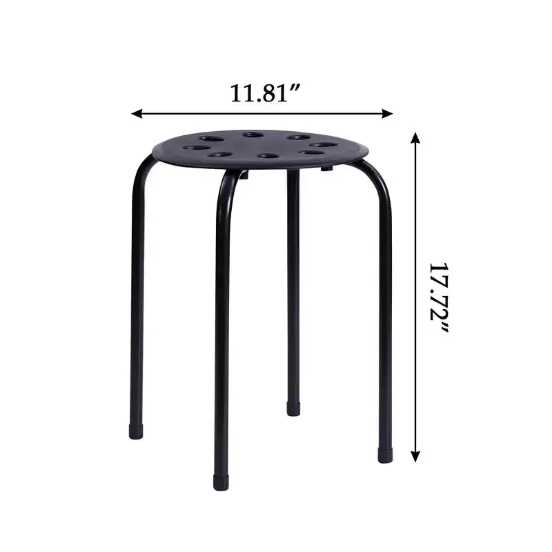 VECELO Tabourets empilables (lot de 6), hauteur standard 45 cm, tabourets portables en plastique colorés pour salle de classe ou bureau