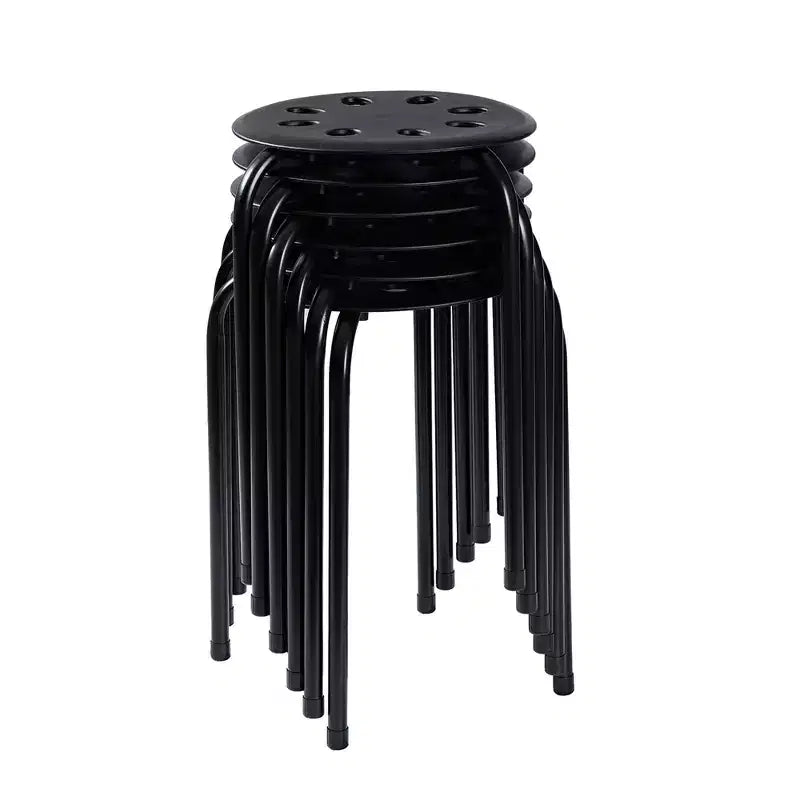 VECELO Tabourets empilables (lot de 6), hauteur standard 45 cm, tabourets portables en plastique colorés pour salle de classe ou bureau