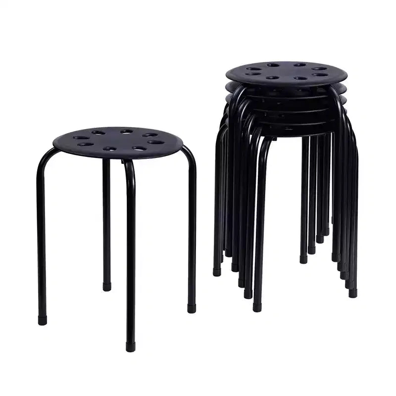 VECELO 6-Piece Stacking Stools, 17.7 in. Standard Height, Portable Plastic Colorful Decoration Stools for School Classroom or Office