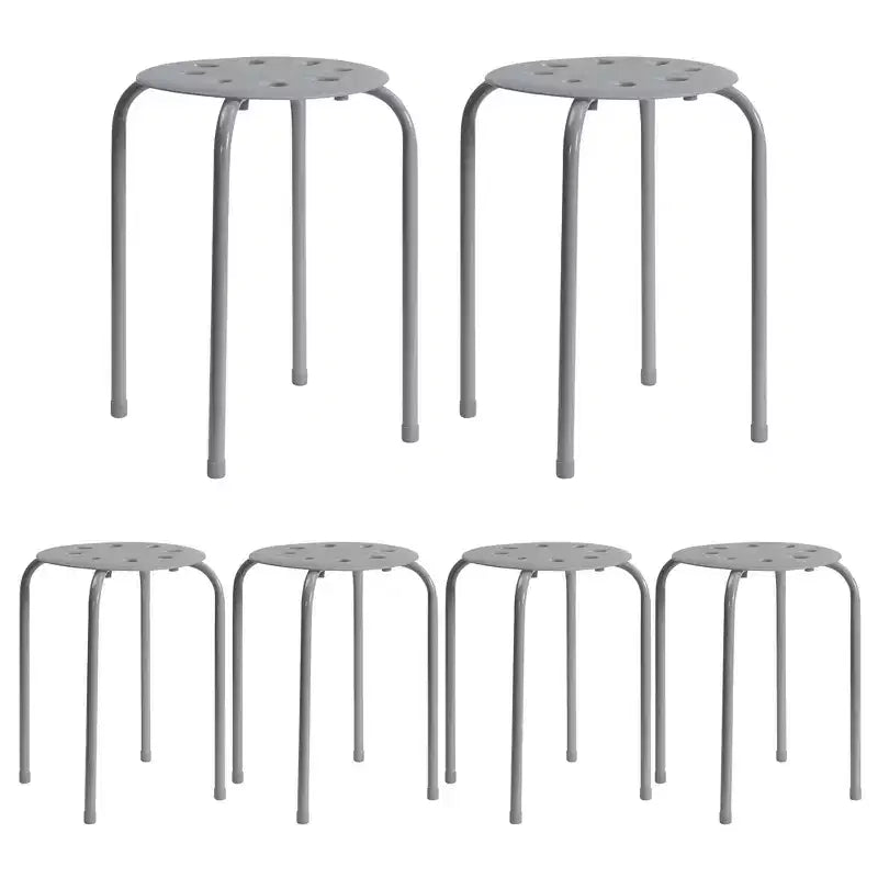 VECELO Tabourets empilables (lot de 6), hauteur standard 45 cm, tabourets portables en plastique colorés pour salle de classe ou bureau