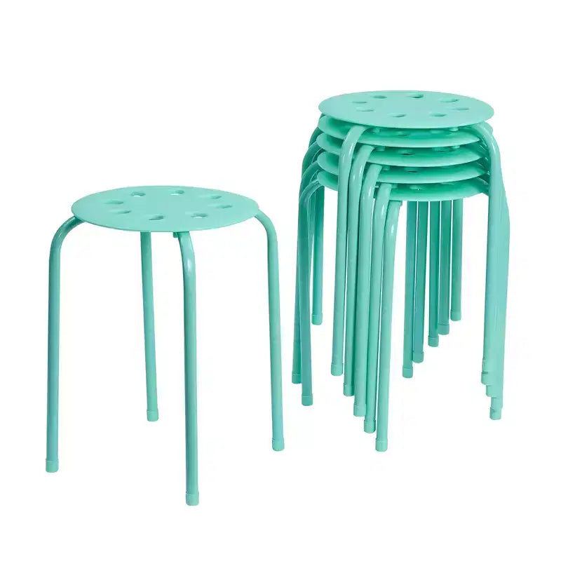 VECELO Tabourets empilables (lot de 6), hauteur standard 45 cm, tabourets portables en plastique colorés pour salle de classe ou bureau