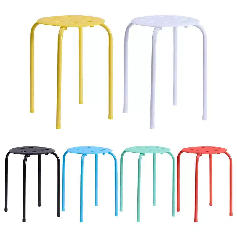 VECELO Tabourets empilables (lot de 6), hauteur standard 45 cm, tabourets portables en plastique colorés pour salle de classe ou bureau
