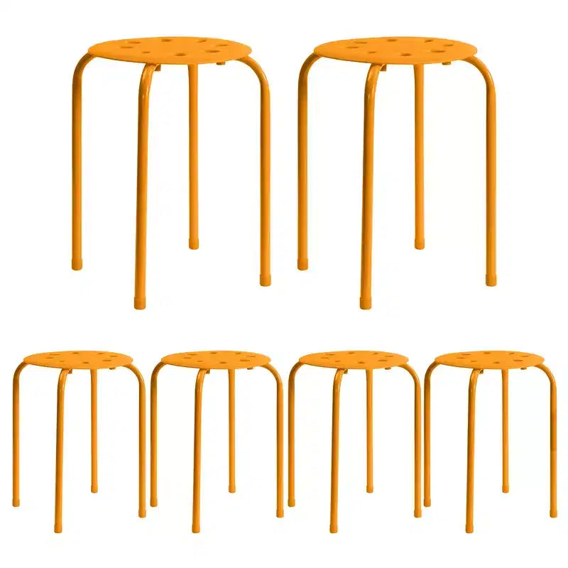VECELO Tabourets empilables (lot de 6), hauteur standard 45 cm, tabourets portables en plastique colorés pour salle de classe ou bureau