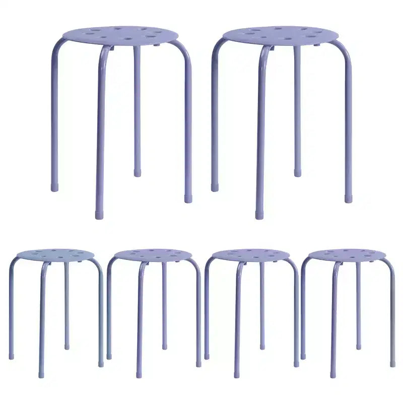 VECELO Tabourets empilables (lot de 6), hauteur standard 45 cm, tabourets portables en plastique colorés pour salle de classe ou bureau
