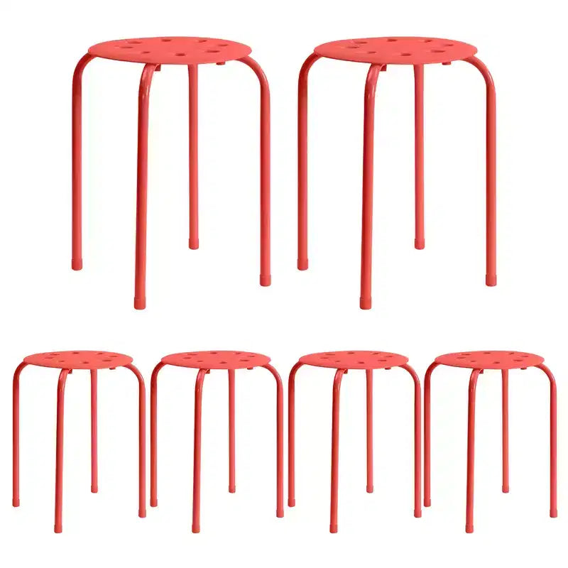 VECELO Tabourets empilables (lot de 6), hauteur standard 45 cm, tabourets portables en plastique colorés pour salle de classe ou bureau