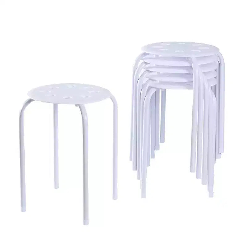 VECELO Tabourets empilables (lot de 6), hauteur standard 45 cm, tabourets portables en plastique colorés pour salle de classe ou bureau