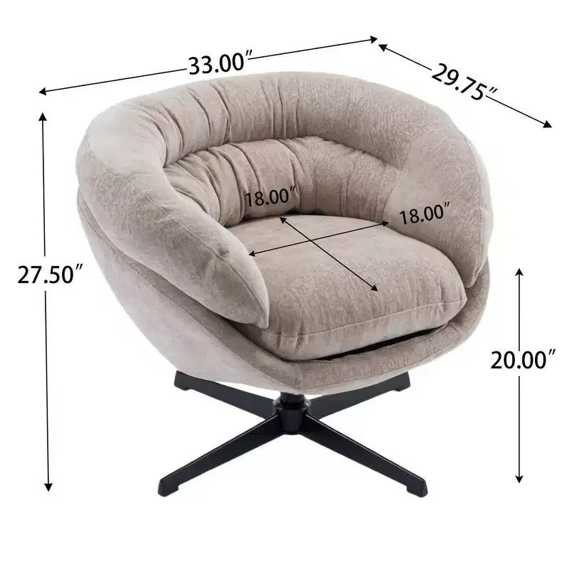 Fauteuil pivotant Christopher Knight Home Liamer en chenille avec pieds en métal