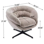 Fauteuil pivotant Christopher Knight Home Liamer en chenille avec pieds en métal