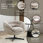 Fauteuil pivotant Christopher Knight Home Liamer en chenille avec pieds en métal