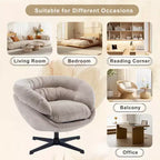 Fauteuil pivotant Christopher Knight Home Liamer en chenille avec pieds en métal