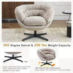 Fauteuil pivotant Christopher Knight Home Liamer en chenille avec pieds en métal