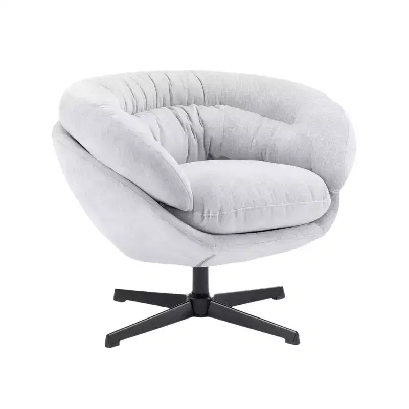 Fauteuil pivotant Christopher Knight Home Liamer en chenille avec pieds en métal