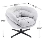 Fauteuil pivotant Christopher Knight Home Liamer en chenille avec pieds en métal